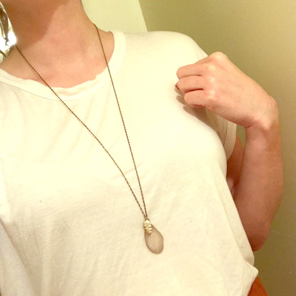 Long Gold Crystal Necklace